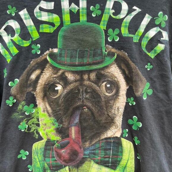 Vintage Lucky Tee Shirt “Irish Pug” Graphic T-Shirt – Men’s Large - Picture 3 of 7